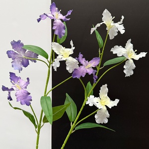 High Quality <b>Artificial</b> Silk Iris <b>Flower</b> Bouquet for Professional Wedding Decoration Home Party Factory Direct Supply - Product Image 5