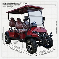 Carrito de Golf Eléctrico Personalizado Todoterreno de 4 Plazas con Batería de Litio, 2 Años de Garantía, Velocidad Máxima de 35 KM/H y Alcance de 90 km