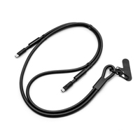 Câble de charge rapide USB-C vers C en nylon de 150 cm, 2 en 1, cordon de données USB avec lanière pour iPhone Type C, cordon de charge USB 60W