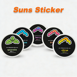 Étiquettes d'emballage personnalisées autocollantes avec impression UV sélective en relief, étiquettes enveloppantes étanches pour pots de snus et autocollants pour couvercles de boîtes en métal - Product Image 3