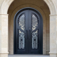 Portes coulissantes automatiques personnalisables pour entrée de cour, portails en fer forgé, design moderne pour villas, hôtels, bâtiments commerciaux