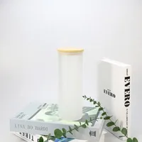 NOUVEAUX verres isolants design Tasse en verre de 40 oz Gobelet en verre de 40 oz avec couvercle en bambou et paille à sublimation
