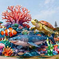 Ensemble de lanternes personnalisées sur le thème du monde sous-marin - Lanternes d'animaux marins, décorations de coraux pour les parcs à thème, les fêtes et les fournitures de vacances