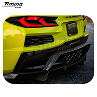 Diffuseur arrière en fibre de carbone style OEM et diffuseur à ailettes supplémentaire pour Chevrolet Corvette C8 2020+ Z06 ZR1 Kit de conversion amélioré