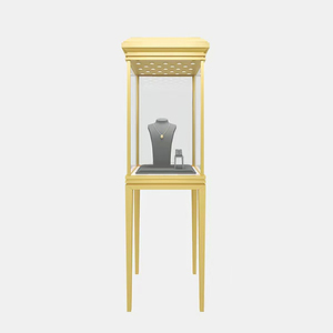 Exhibición <span class=keywords><strong>de</strong></span> joyería personalizada <span class=keywords><strong>de</strong></span> lujo a <span class=keywords><strong>la</strong></span> <span class=keywords><strong>moda</strong></span>, escaparate <span class=keywords><strong>de</strong></span> cristal con acabado pintado en <span class=keywords><strong>la</strong></span> parte posterior, collar <span class=keywords><strong>de</strong></span> diamantes finos, armario <span class=keywords><strong>de</strong></span> pared para tienda con - Product Image 2
