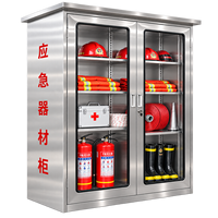 Mini-armoire de station de pompiers en acier inoxydable pour équipement de lutte contre l'incendie et matériel de sécurité, fabrication sur mesure