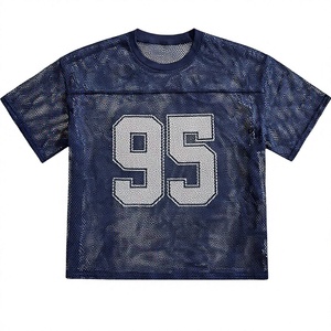 Camiseta de malla estilo Y2K vintage, oversize, corta, talla grande, streetwear, con número estampado, retro, fútbol, baloncesto, venta al por mayor - Product Image 1