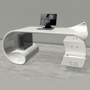 เซ็ตโต๊ะผู้บริหารโต๊ะสำนักงานไม้สีน้ำตาลเข้มหรูหราทันสมัย - Product Image 6