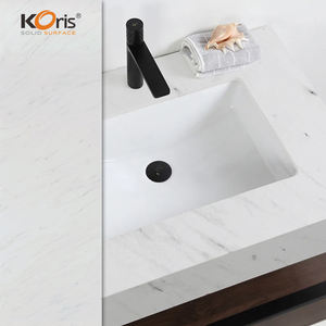 Comptoir de salle de bains personnalisé, 1 pièce, en marbre agricole - Product Image 2