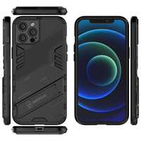 Coque de téléphone antichoc avec béquille style punk tendance pour iPhone 17 Pro Max, 16e, 15 Plus, 14, 13 Pro, 12 mini, 11 Pro Max