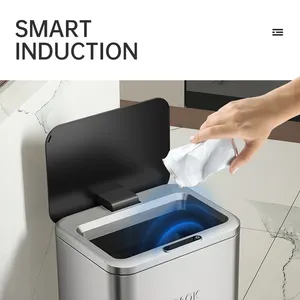 Intelligente Induktion Mülleimer edelstahl metall Staub bin Abfall Bins für indoor 3L/9L/12L/20L/30L