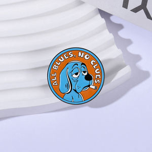 Broche ALL BLUES NO <span class=keywords><strong>CLUES</strong></span>, Pin de Esmalte, Dibujos Animados, Anime, Perro Azul Triste Fumando, Broches para Mochila, Insignia para Solapa, Joyería, Regalo para Amigos - Product Image 2