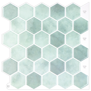 Piastrelle Adesive 3D Impermeabili in Vinile, Adesivo Murale Resistente <span class=keywords><strong>per</strong></span> Bagno e Cucina - Product Image 1