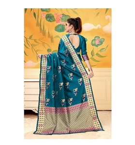 La mayoría de los saris de seda de arte hermoso seleccionados para ocasiones especiales a precio mayorista de Apparelgarment - Product Image 1