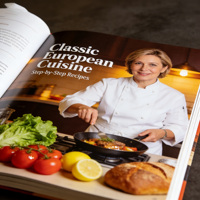 Livre de cuisine, catalogue photo, livre d'art avec couverture rigide en couleur, impression personnalisée haut de gamme, papier gaufré, avec logo personnalisé