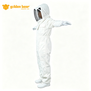 Nouvelle combinaison d'apiculture en coton blanc avec capuche ventilée et gants pour la protection en apiculture - Product Image 4