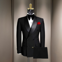 Nouveau costume en satin vert à col fruité, double boutonnage, haute couture, printemps-automne, pour hommes