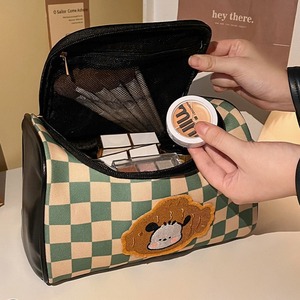 Bolsa de Maquillaje de Viaje de Gran Capacidad, Estilo Portátil, con Lindo Patrón Bordado de Perro, Estilo Retro, Personalizable - Product Image 3