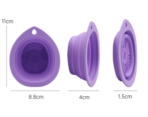 Tazón de Silicona Plegable en Forma de Huevo para Lavar Brochas de Maquillaje y Limpiar Esponjas - Product Image 2