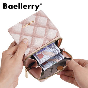 短い財布女性用かわいい卸売小さなカスタム財布ボタンと金属ジッパーPUレザー中国工場供給 - Product Image 3