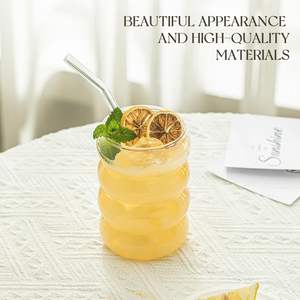 أكواب قهوة إبداعية من الزجاج البوروسيليكات عالي الجودة سعة 350 مل، مانعة للتسرب ومقاومة للحرارة، بتصميم عتيق جمالي للمنزل والتخييم - Product Image 4