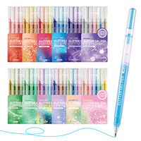 Stylos gel en plastique non effaçables 1,0 mm, empilables, multicolores, haut de gamme, pour enfants, papeterie, dessin, paillettes, magnétiques, très demandés