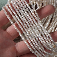 2.5-3mm brins de perles de perles d'eau douce blanches naturelles pour bricolage collier de perles et bracelet fabrication de bijoux