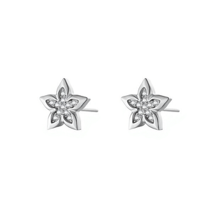 เอมี่ เอมี่ต่างหูรูปดอกไม้ เงิน 925 เซอร์โคเนีย ชุบทอง 22k คลาสสิคสำหรับผู้หญิงสวมใส่ทุกวัน PE0061 - Product Image 4