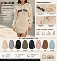 Pakaian Desainer Fashion Slim Street Wear Sweatshirt Bordir Kustom Midi Harian Kasual Slit Sharpe Hoodie Pullover Dress