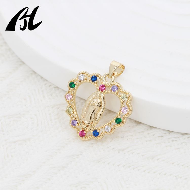 Colored zircon Virgin Mary