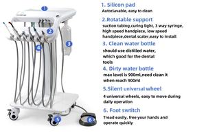 Carro Dental móvil para el cuidado bucal de animales, máquina de operación Dental <span class=keywords><strong>veterinaria</strong></span>, Unidad de entrega Dental portátil - Product Image 6