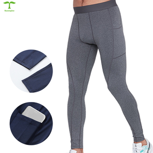 Made in China nuovo arrivo <span class=keywords><strong>Leggings</strong></span> con Design tascabile pantaloni della tuta a compressione di colore semplice da uomo collant sportivi da palestra indossano <span class=keywords><strong>Leggings</strong></span> da uomo - Product Image 3