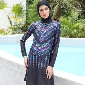 Uygun fiyat 3 parça moda müslüman bayanlar mayo mayolar islam kadın burkini yeni tasarım tam kapak islami mayo