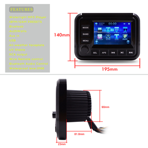 Không thấm nước biển 6.5 inch loa stereo hệ thống H-065 * 4 + 5 ''tft màn hình cảm ứng MP5 Máy nghe nhạc H-303A + USB ngày Cáp + anten-phù hợp với - Product Image 3