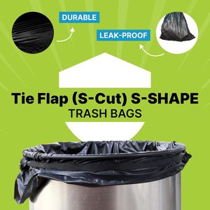 17 Gallon Flap Trash Bags, 24 x 27 Inch 0.85 Mil Heavy Duty Garbage Bags, 50 Count Flat Seal Bottom Disposable <b>Bin</b> Liners - Product Image 5