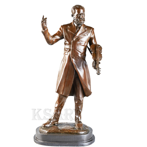 Estatuas de bronce y esculturas decorativas Artesanías y estatuas de músicos Artesanías de metal para decoración de interiores - Product Image 6