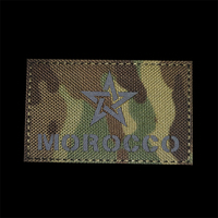 FIRE FIGHTER Maroc Drapeau IR Infrarouge Tactique Laser Patch Réfléchissant pour Costumes Vestes Pantalon À Coudre Sports Applique