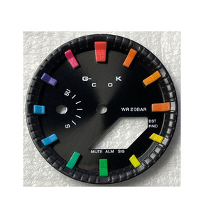 Cadran de modification pour G-Shock GA2100 avec marques et aiguilles <span class=keywords><strong>orange</strong></span>, logo personnalisable, 9 couleurs disponibles - Product Image 1