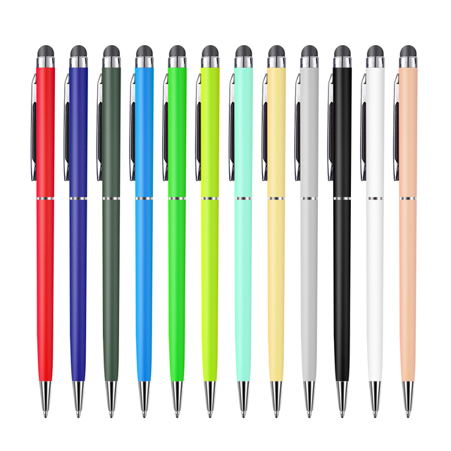 KHY Design Metal Ballpoint Crystal Touch Screen Stylo Logo Custom Writing Pen 0.35mm Tip Non-Erasable Multi-Functional
