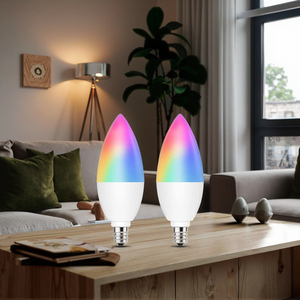Wific37 thông minh <span class=keywords><strong>LED</strong></span> Candle <span class=keywords><strong>Bulb</strong></span> cho Bluetooth điều khiển từ xa thay đổi màu sắc AC DC Power E14 cơ sở PC chống cháy nổ phản ánh - Product Image 4