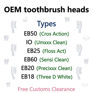 Nuevo Producto OEM OLB W2 C3 EB50 Cabezales de Cepillo de Dientes Eléctrico Blancos y Negros, Repuestos Compatibles, Paquete de 4 - Product Image 1