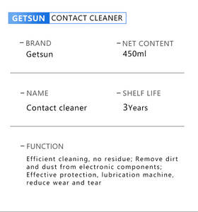 <span class=keywords><strong>Getsun</strong></span> เครื่องทำความสะอาดหน้าสัมผัสอุปกรณ์อุตสาหกรรมอเนกประสงค์แบบแห้งเร็วสำหรับดินทั่วไปและการทำความสะอาดที่ไม่นำไฟฟ้า - Product Image 3