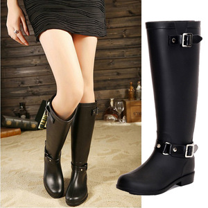 <span class=keywords><strong>Botas</strong></span> de <span class=keywords><strong>Lluvia</strong></span> Altas de Moda Coreana, <span class=keywords><strong>Botas</strong></span> Impermeables con Hebilla <span class=keywords><strong>y</strong></span> Cremallera, <span class=keywords><strong>Botas</strong></span> de <span class=keywords><strong>Nieve</strong></span> para Motocicleta para <span class=keywords><strong>Mujer</strong></span> - Product Image 5