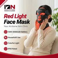 Masque facial LED 4D vertical en silicone à 7 couleurs pour usage domestique, télécommandé sans fil, avec photothérapie lumière rouge 660/850nm