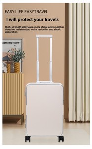 Unisex 20-inch TSA Aluminum Frame Suitcase Multifunctional Spinner <strong>Trolley</strong> with Password Lock for Travel - Product Image 4