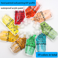 Peinture acrylique fluide pour coulage, kit de 100 ml, 49 couleurs, pour DIY sur papier, verre et toile