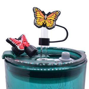 Tapones de Pajita con Forma de Mariposa de 10mm, Coloridos, Ecológicos, Reutilizables, con Logotipo Personalizado, a Prueba de Polvo, para Accesorios de <span class=keywords><strong>Bar</strong></span> - Product Image 3