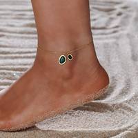 Chaîne de cheville double couche avec breloque étoile, couleur or, minimaliste, pour l'été et les vacances à la plage, bijoux de mode pour femme, vente en gros