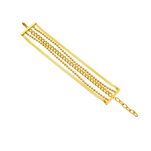 European American Style Multi Layer Titanium Steel Chain Wide Bracelet Gold Unisex Party Jewelry Geometric Design - Product Image 5