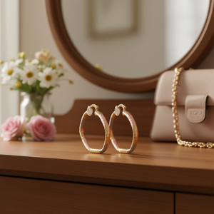 Orecchini a Cerchio Multicolore Trendy, Placcati in Oro, in Lega di Zinco, Unisex, Gioielli da Festa alla Moda, Design Rotondo 30mm - Product Image 2